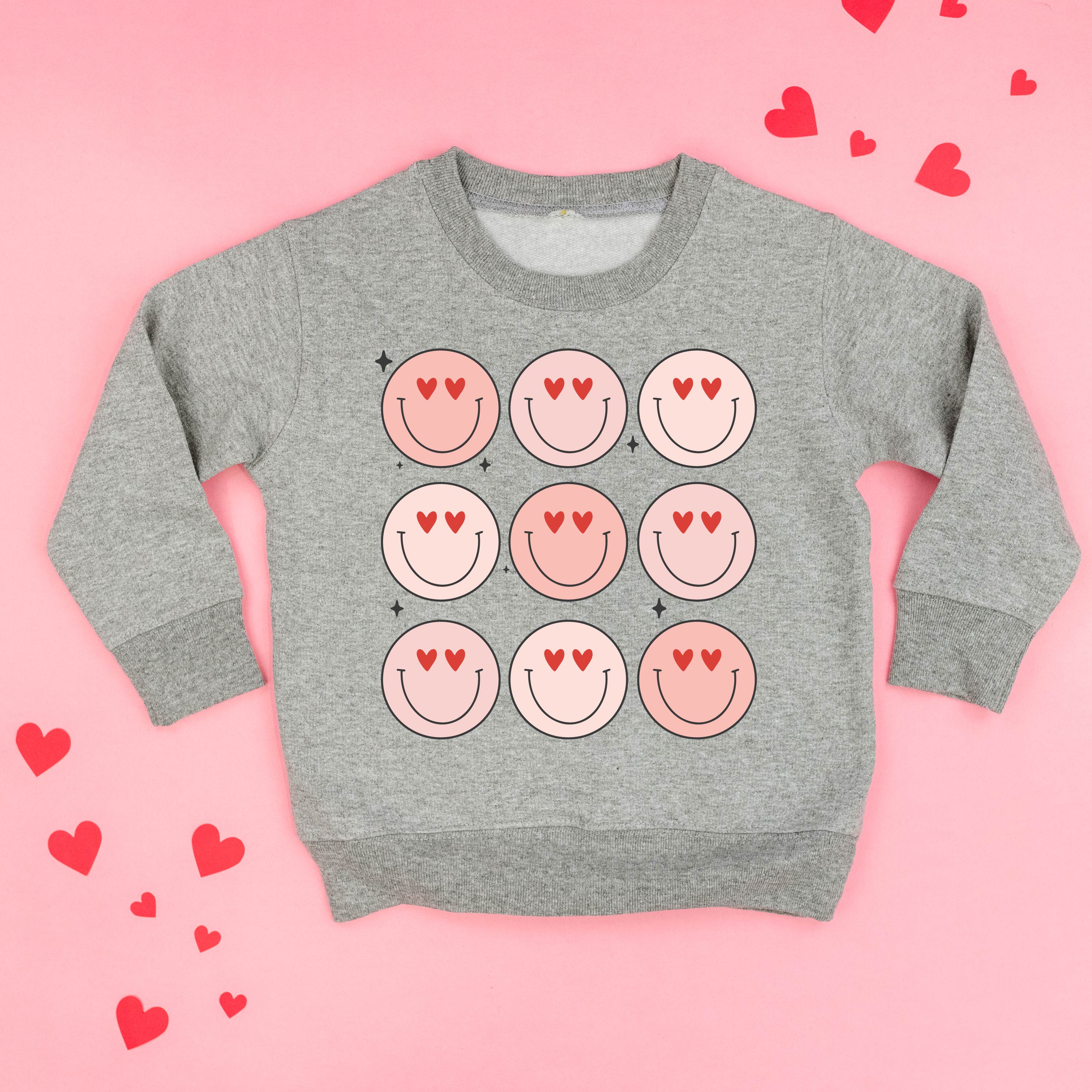 3x3 Heart Eye Smileys - Child Sweater - Image 3