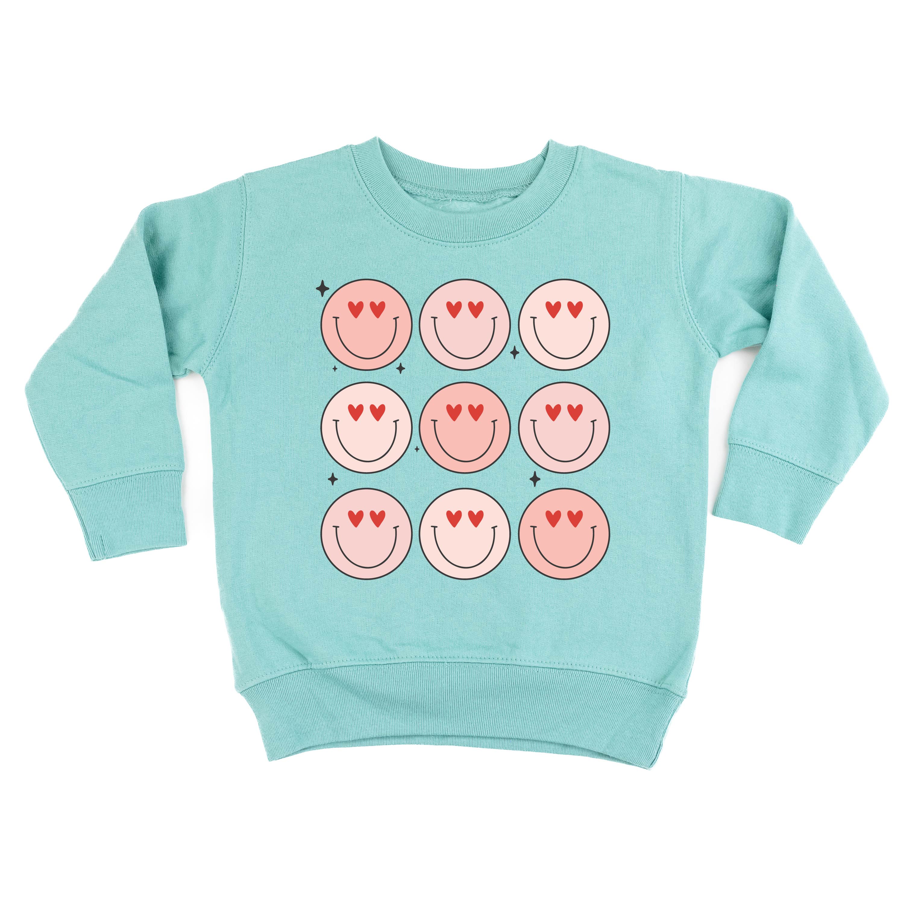 3x3 Heart Eye Smileys - Child Sweater - Image 4