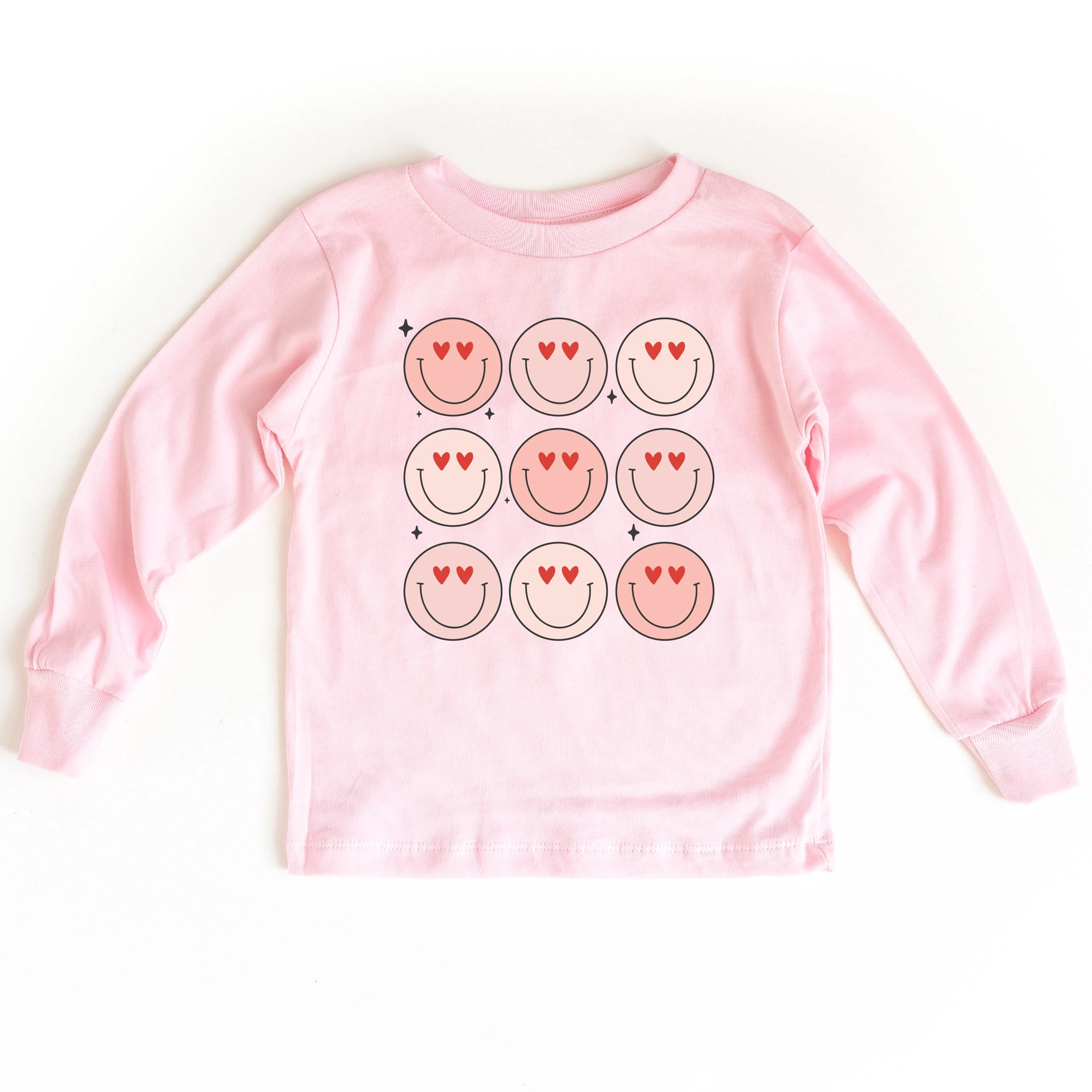3x3 Heart Eye Smileys - Child Long Sleeve Tee - Image 4