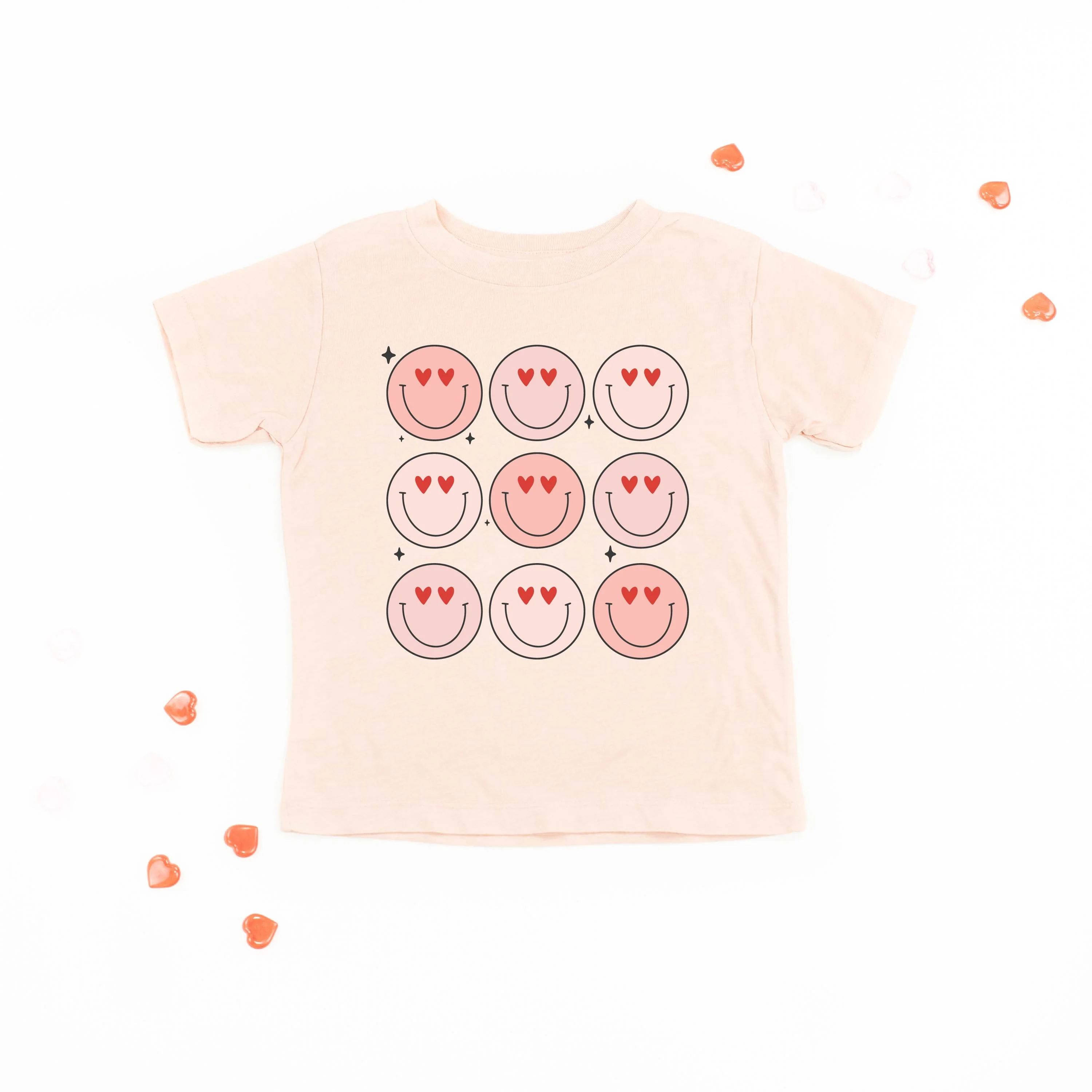 3x3 Heart Eye Smileys - Child Tee - Image 4