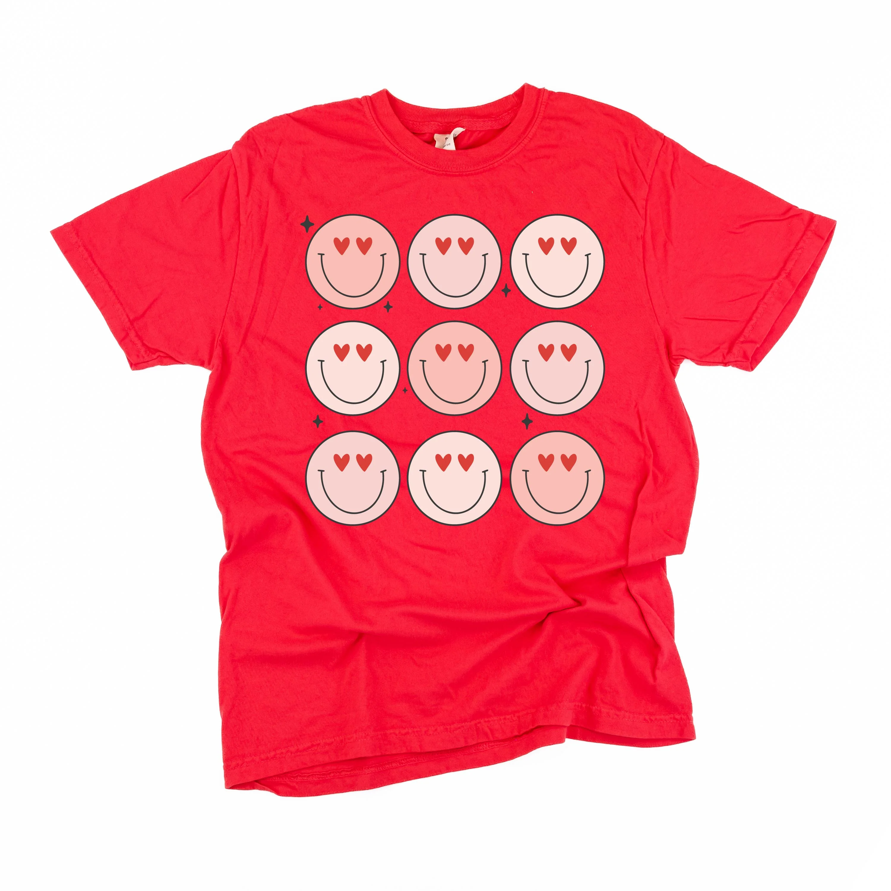 3x3 Heart Eye Smileys - Comfort Colors Tee - Image 4