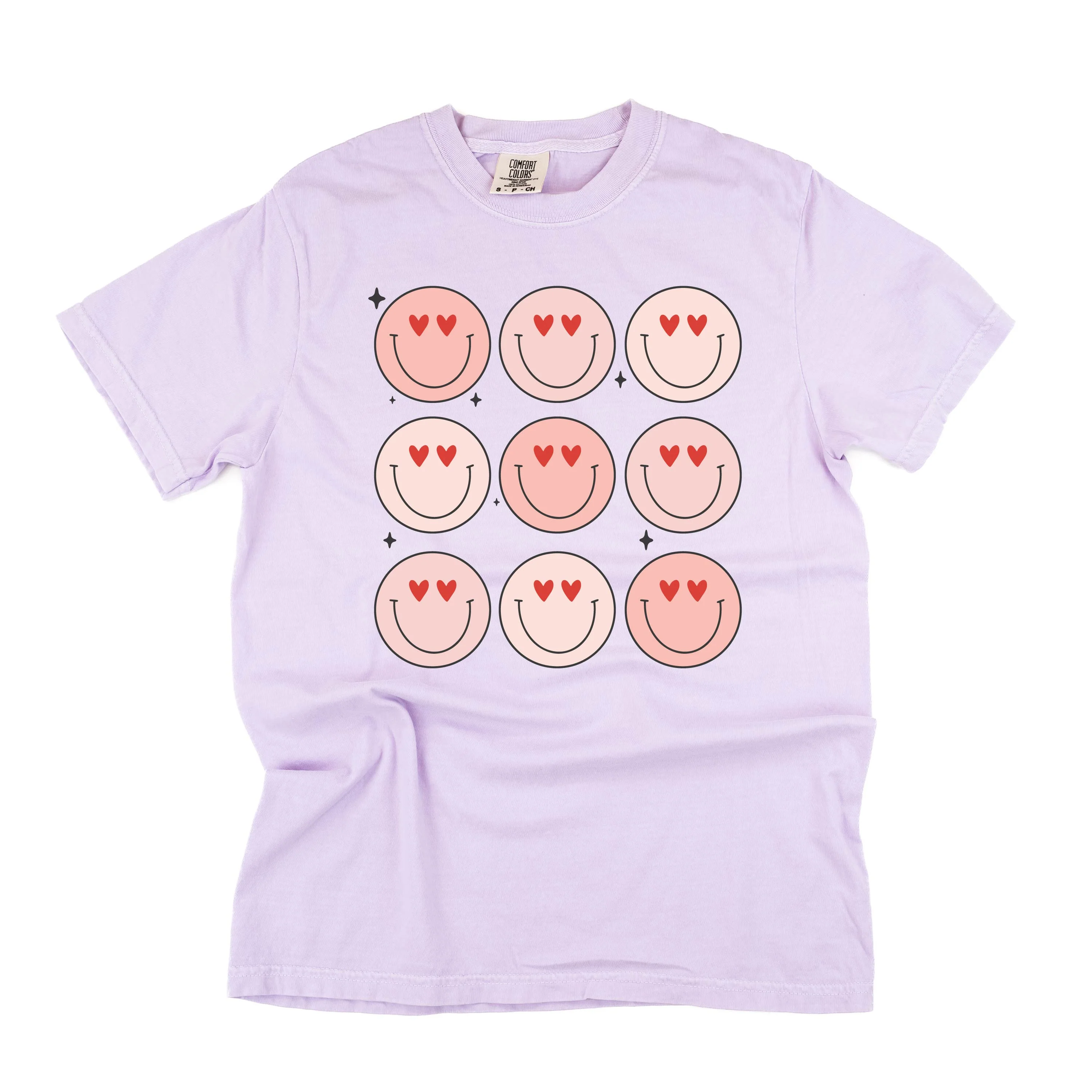 3x3 Heart Eye Smileys - Comfort Colors Tee - Image 8