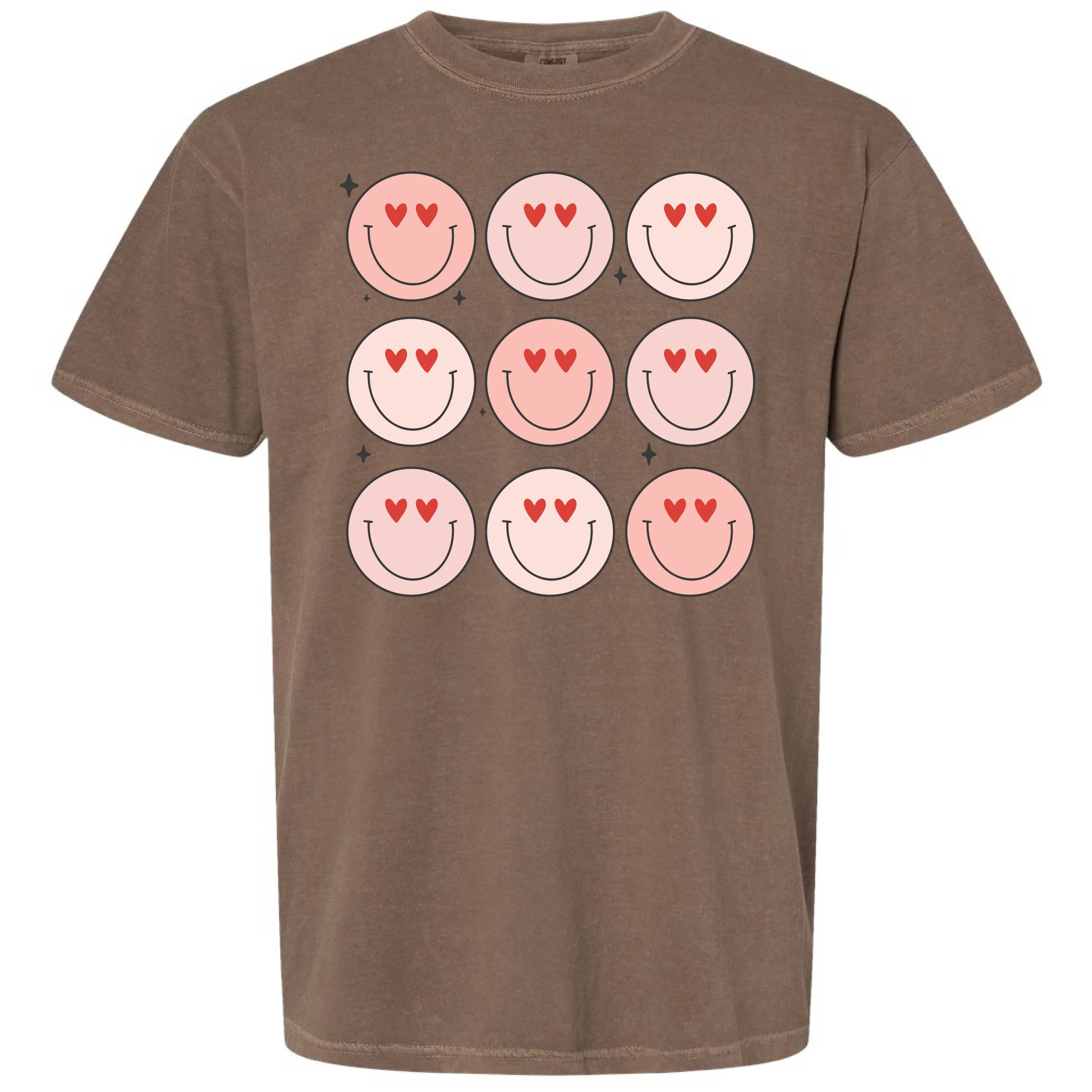 3x3 Heart Eye Smileys - Comfort Colors Tee - Image 9