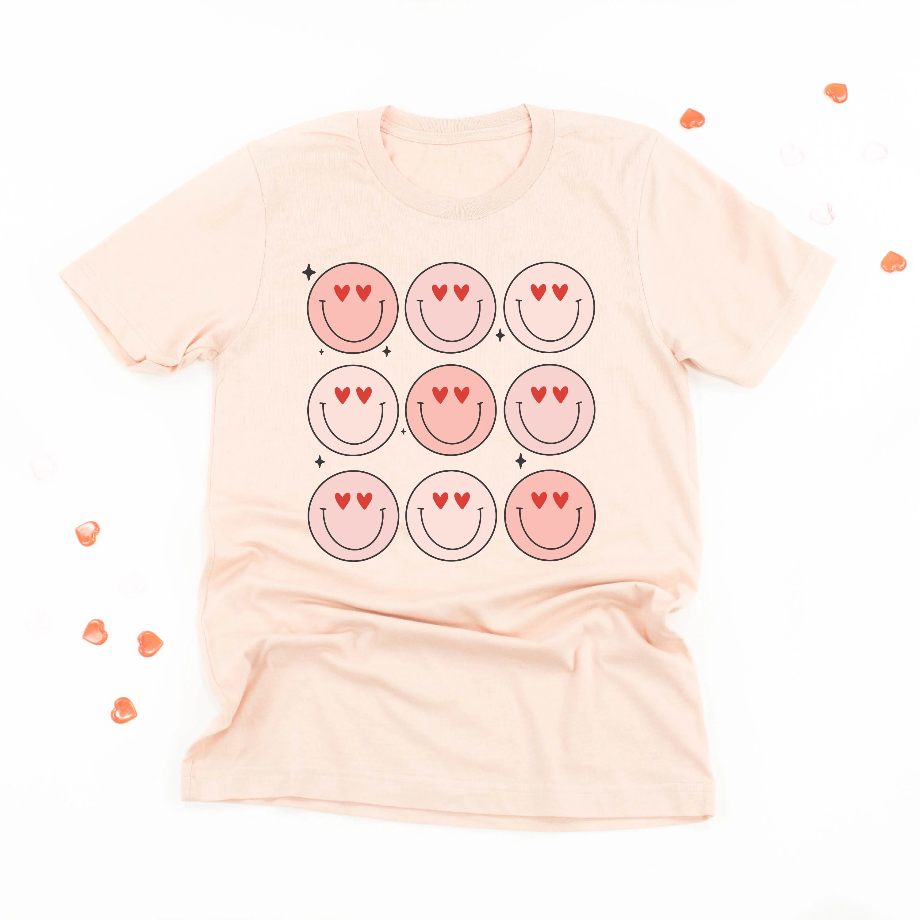 3x3 Heart Eye Smileys - Unisex Tee - Image 3