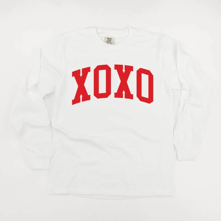 Arched XOXO - Varsity - Long Sleeve Comfort Colors Tee - Image 9