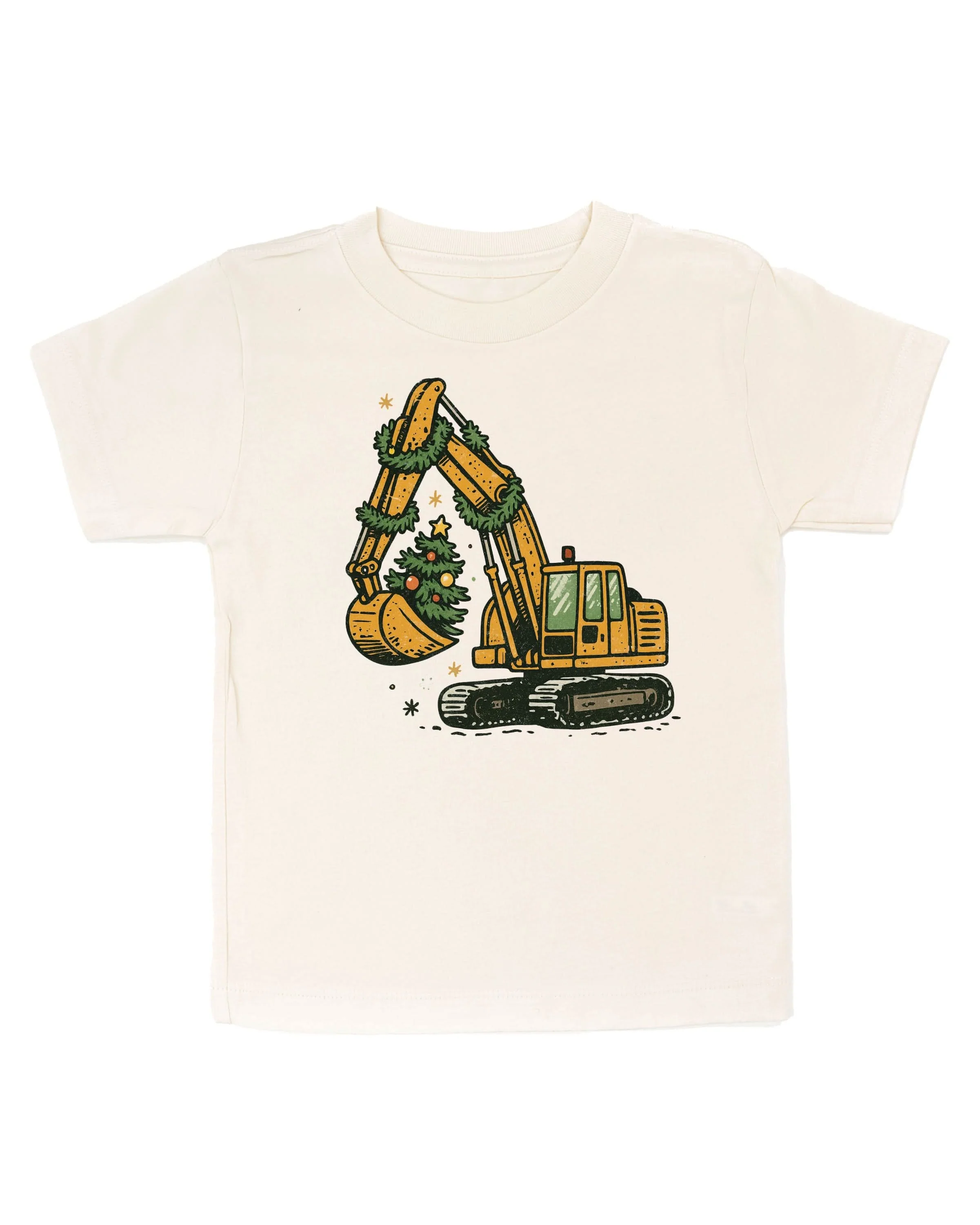 Christmas Excavator Child Tee – Holiday Construction T-Shirt | Little Mama Shirt Shop - Image 5