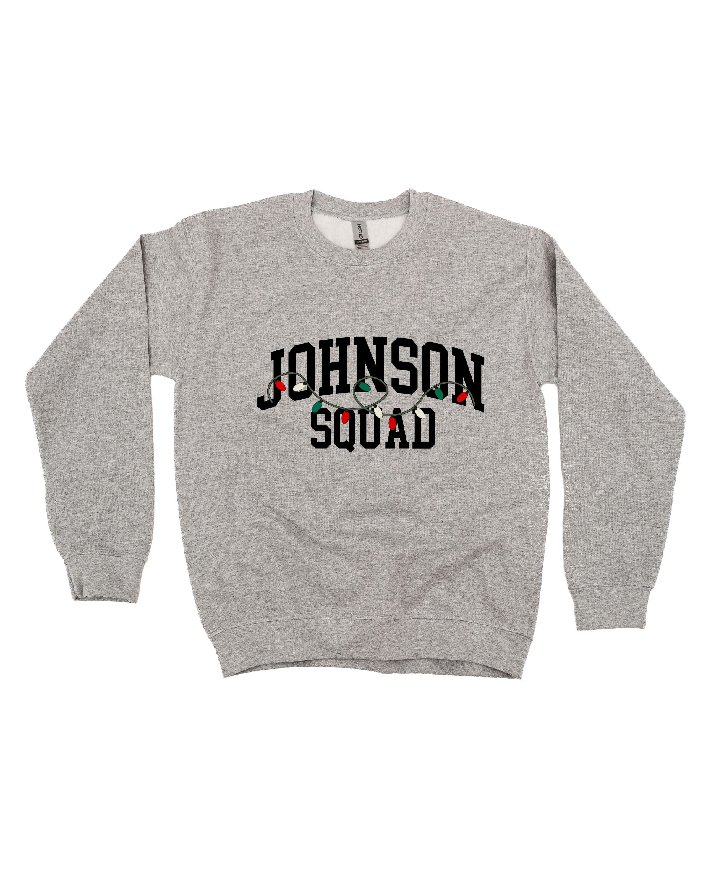 CHRISTMAS SQUAD - Personalized Gray Basic Fleece – Custom Holiday Sweatshirt | Little Mama Shirt Shop - Image 3