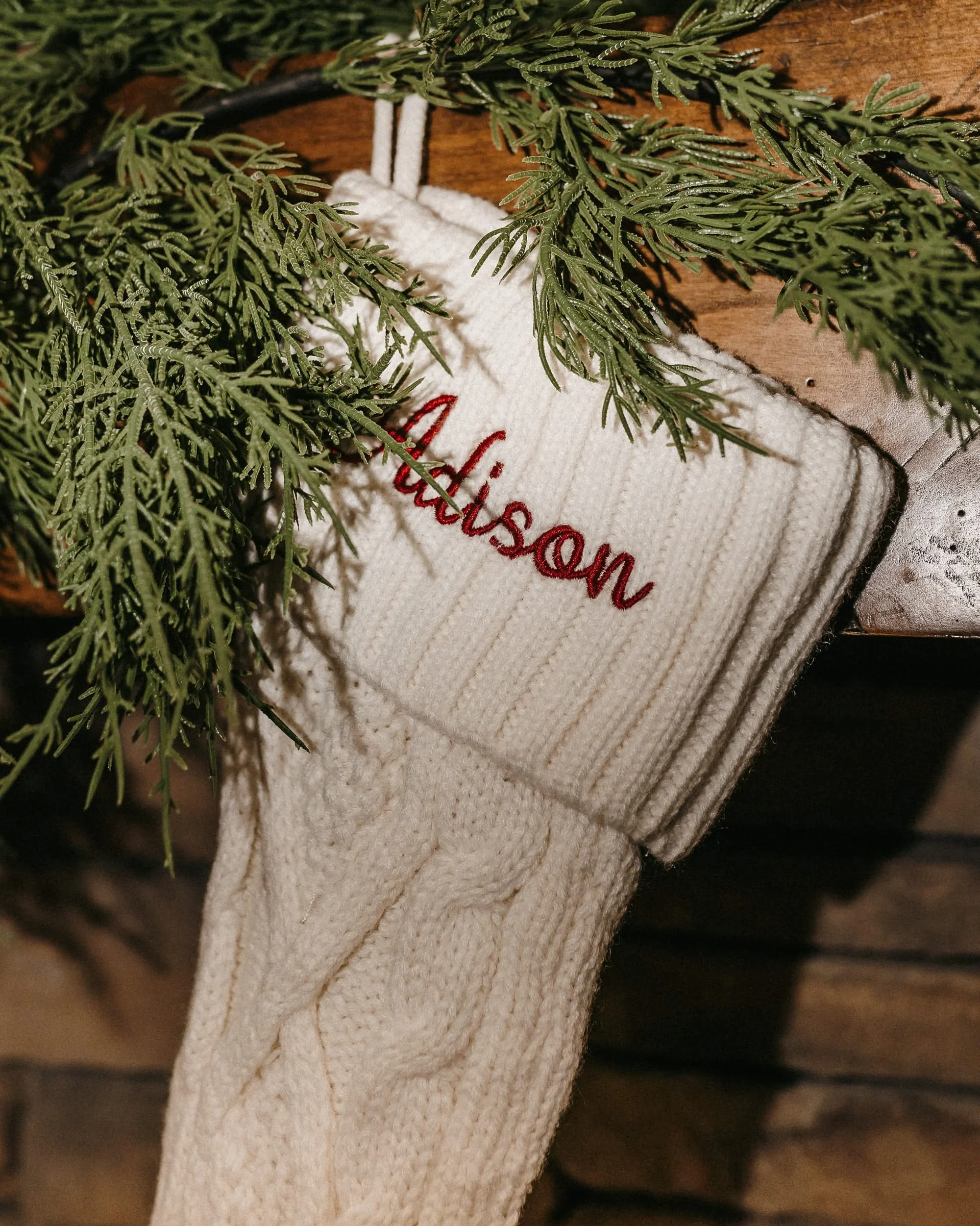 Knitted Christmas Stocking – 22" - Custom Embroidered Name | LMSS® Exclusive - Image 3