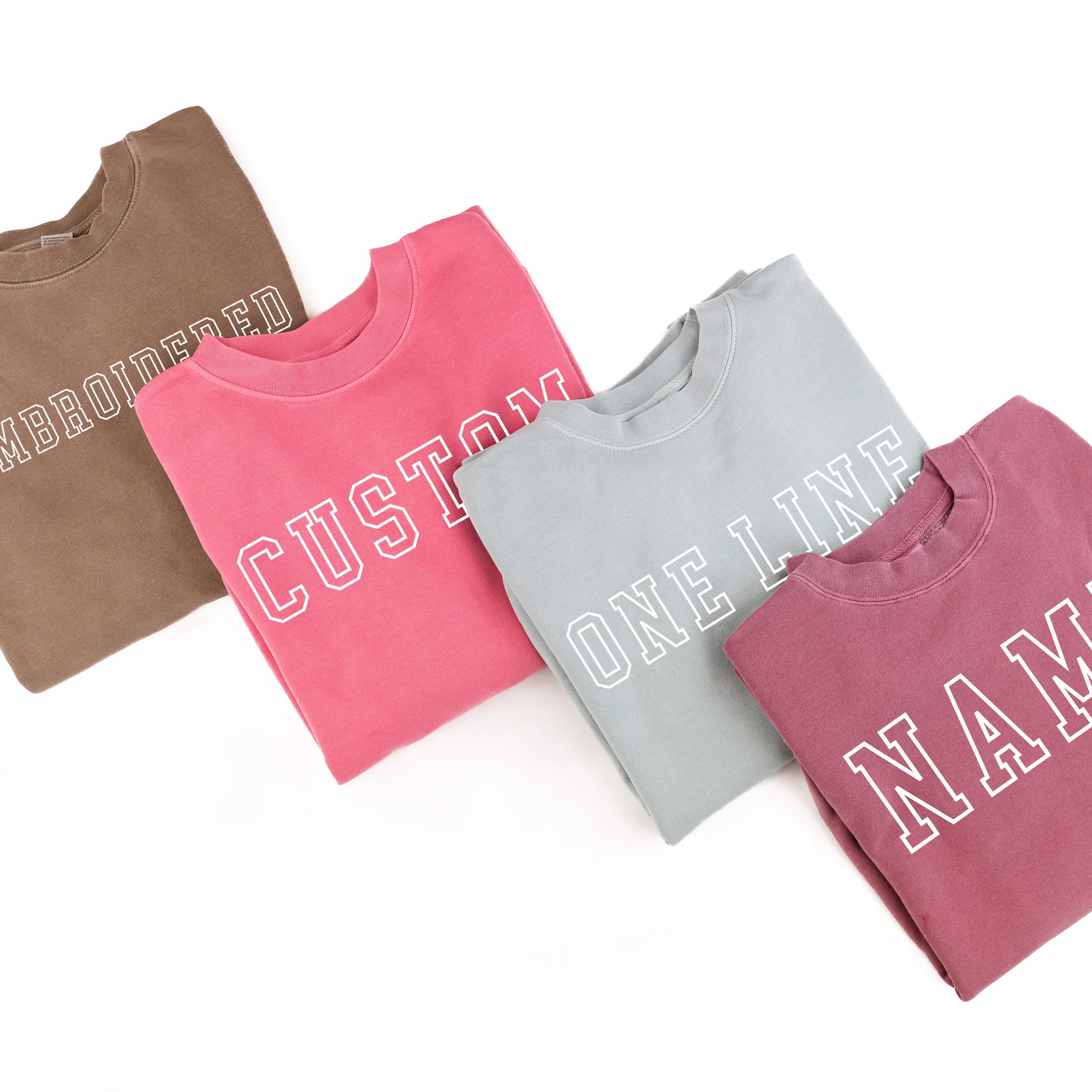 Embroidered PIGMENT Crewneck - OUTLINE NAME - ENTER YOUR CUSTOM NAME! (White Thread) - Image 14