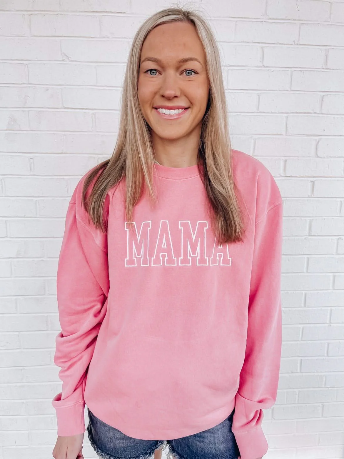 Embroidered PIGMENT Crewneck - OUTLINE NAME - ENTER YOUR CUSTOM NAME! (White Thread) - Image 3