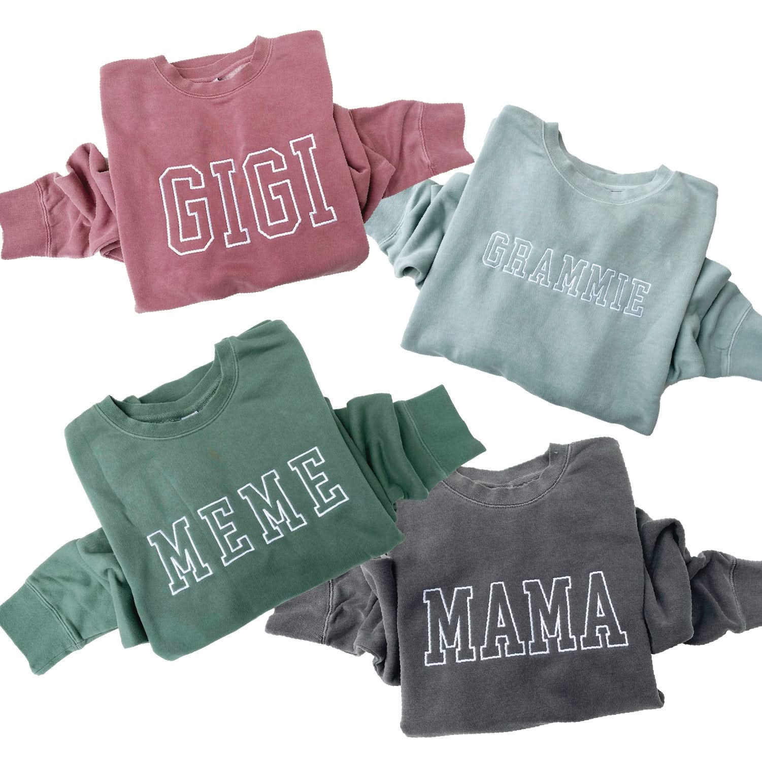 Embroidered PIGMENT Crewneck - OUTLINE NAME - ENTER YOUR CUSTOM NAME! (White Thread) - Image 5