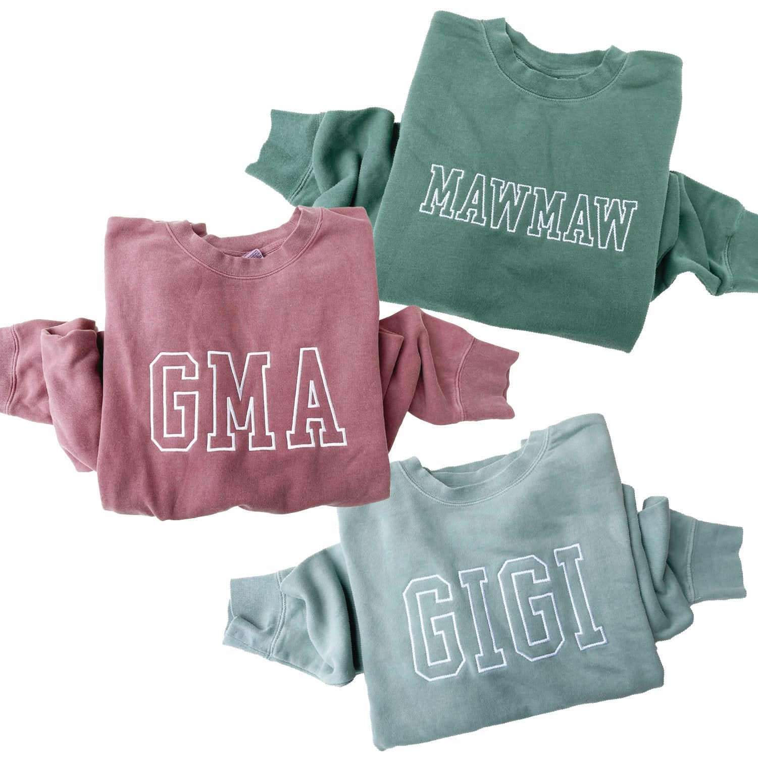 Embroidered PIGMENT Crewneck - OUTLINE NAME - ENTER YOUR CUSTOM NAME! (White Thread) - Image 6