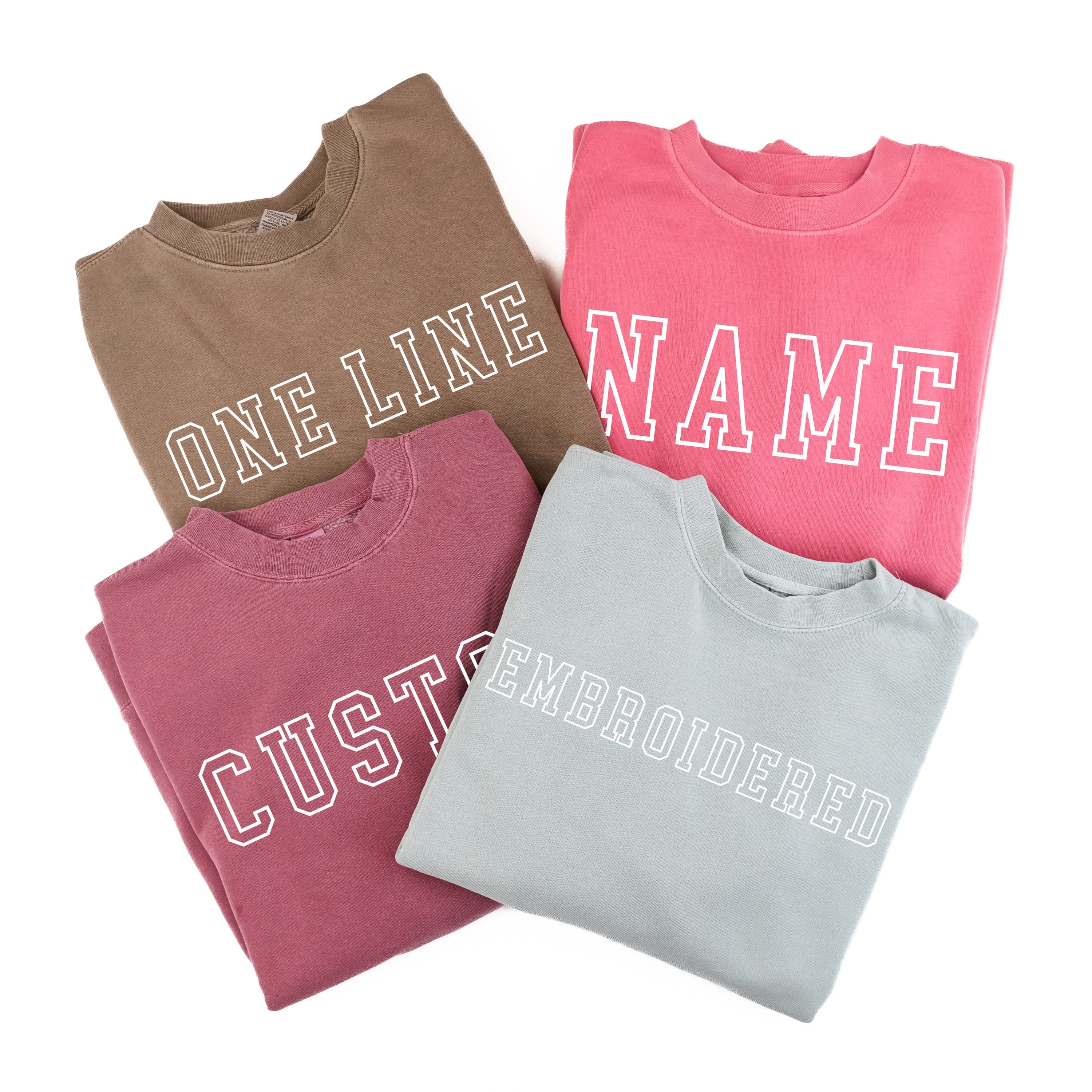 Embroidered PIGMENT Crewneck - OUTLINE NAME - ENTER YOUR CUSTOM NAME! (White Thread) - Image 7