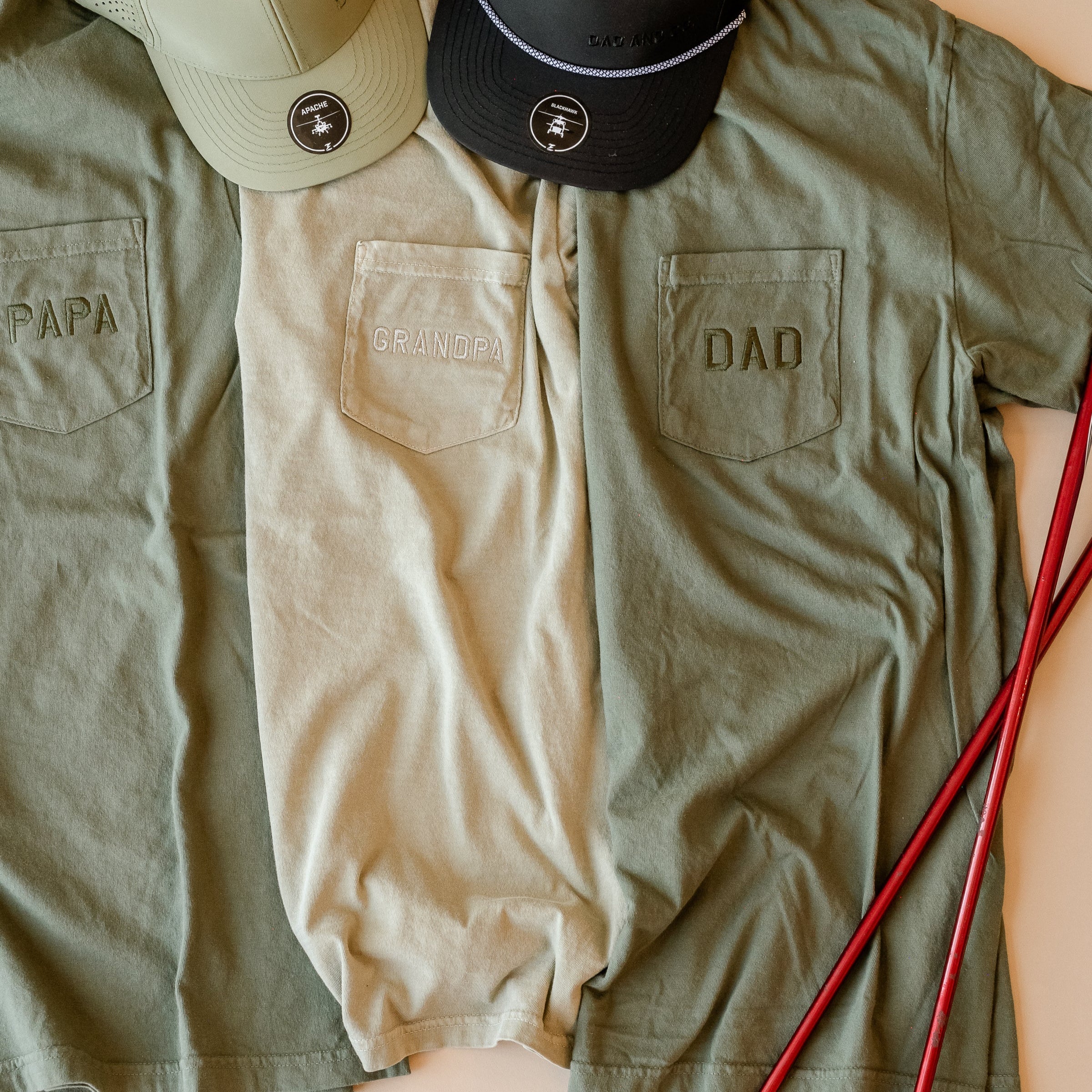 Embroidered Pocket Comfort Colors Tee - Tone on Tone - (Choose Your Dad/Grandpa Name) - Image 4