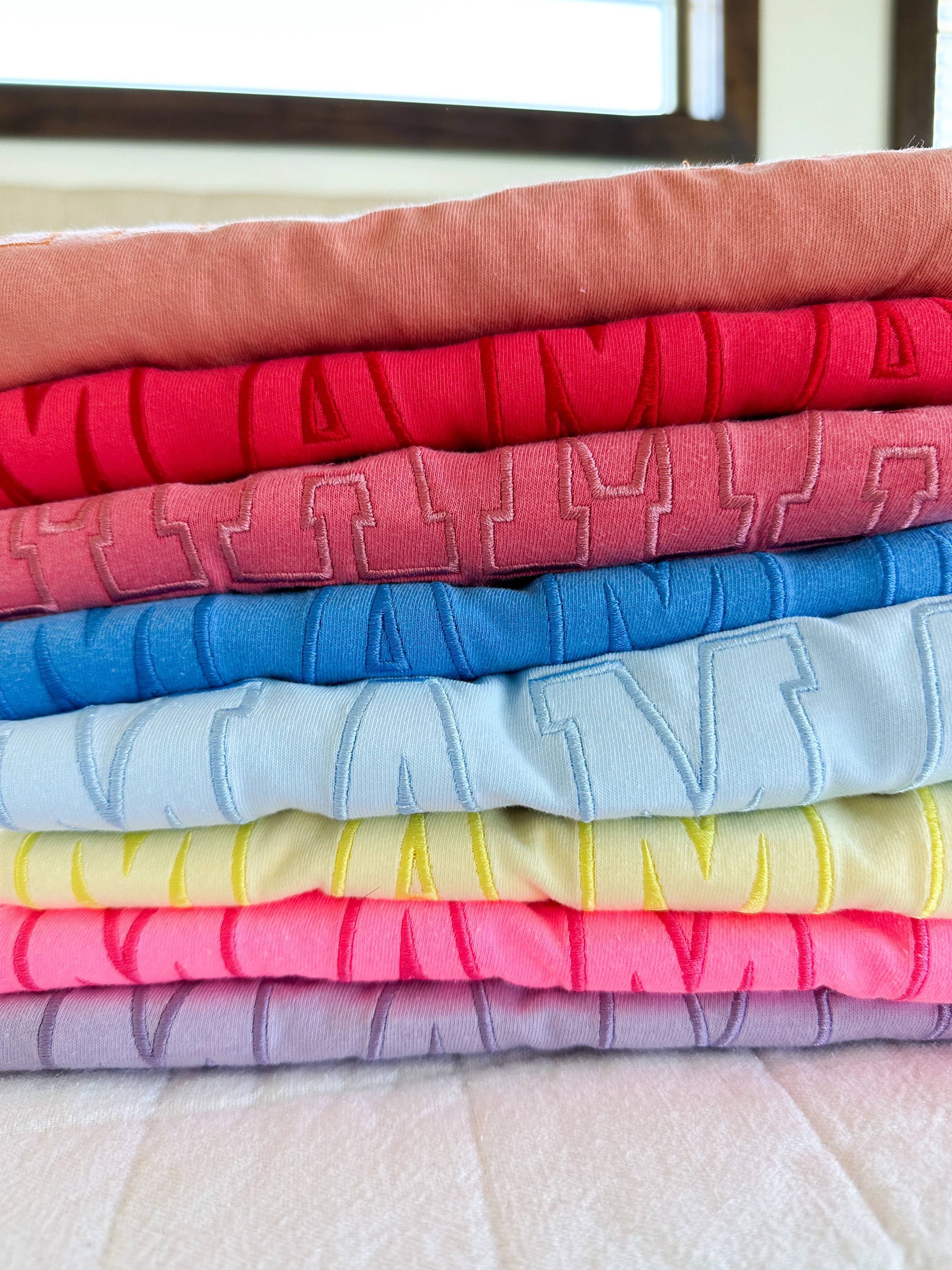 Embroidered Comfort Colors Tee - Outline Name - (Choose Your Outline Name) - Tone on Tone Thread - Image 12