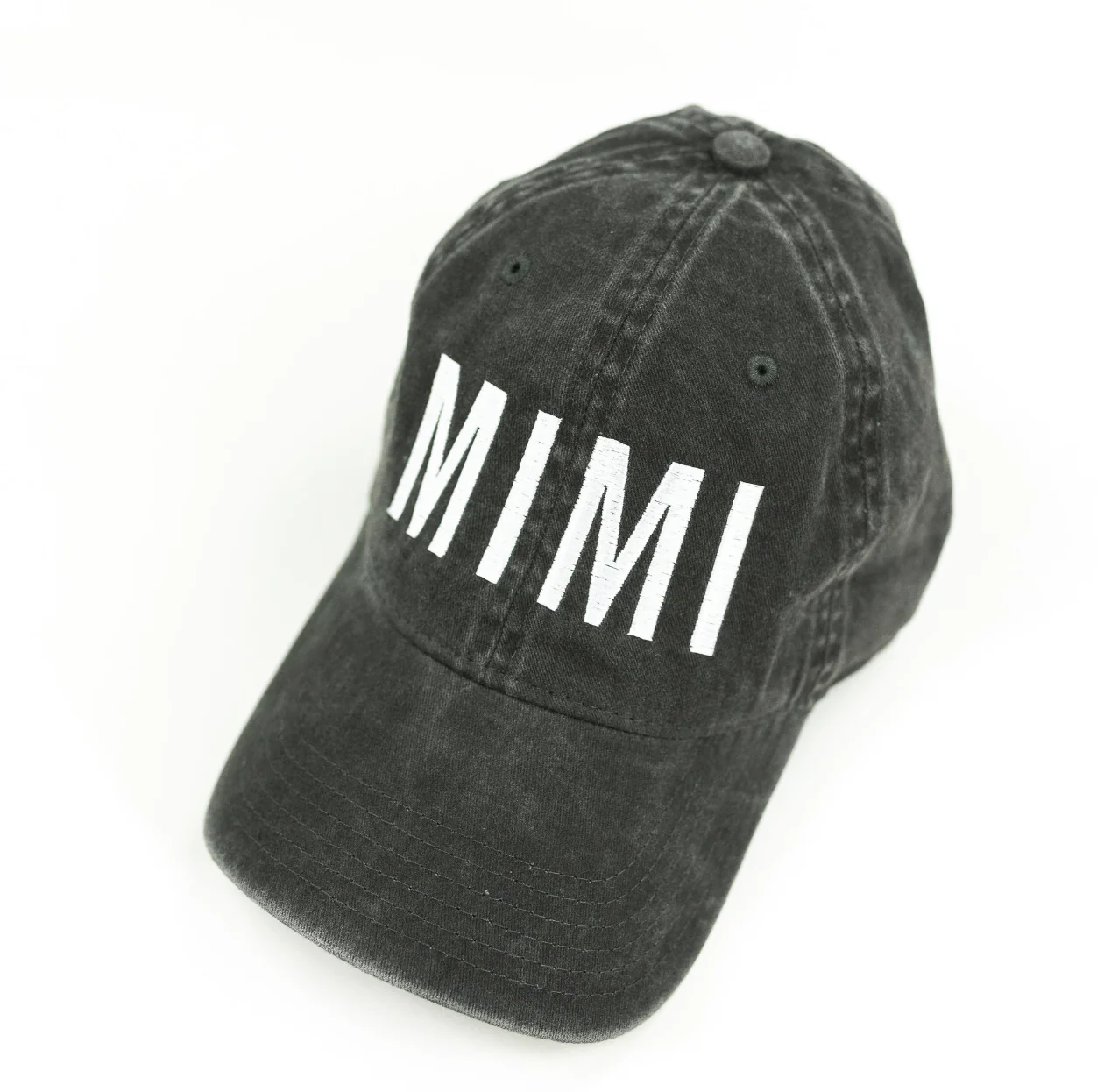 (Choose Your Grandma/Mom Name) - Block Font - Heather Black Baseball Cap - Image 3