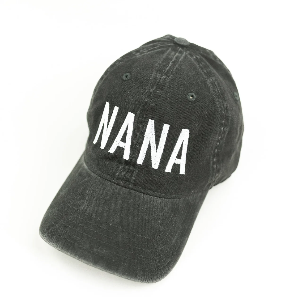 (Choose Your Grandma/Mom Name) - Block Font - Heather Black Baseball Cap - Image 4
