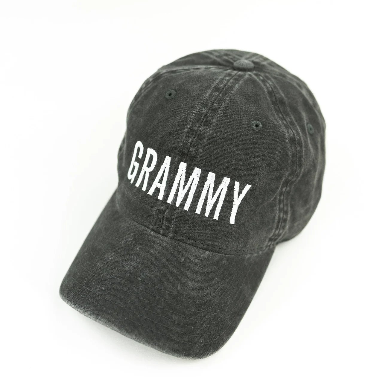 (Choose Your Grandma/Mom Name) - Block Font - Heather Black Baseball Cap - Image 5
