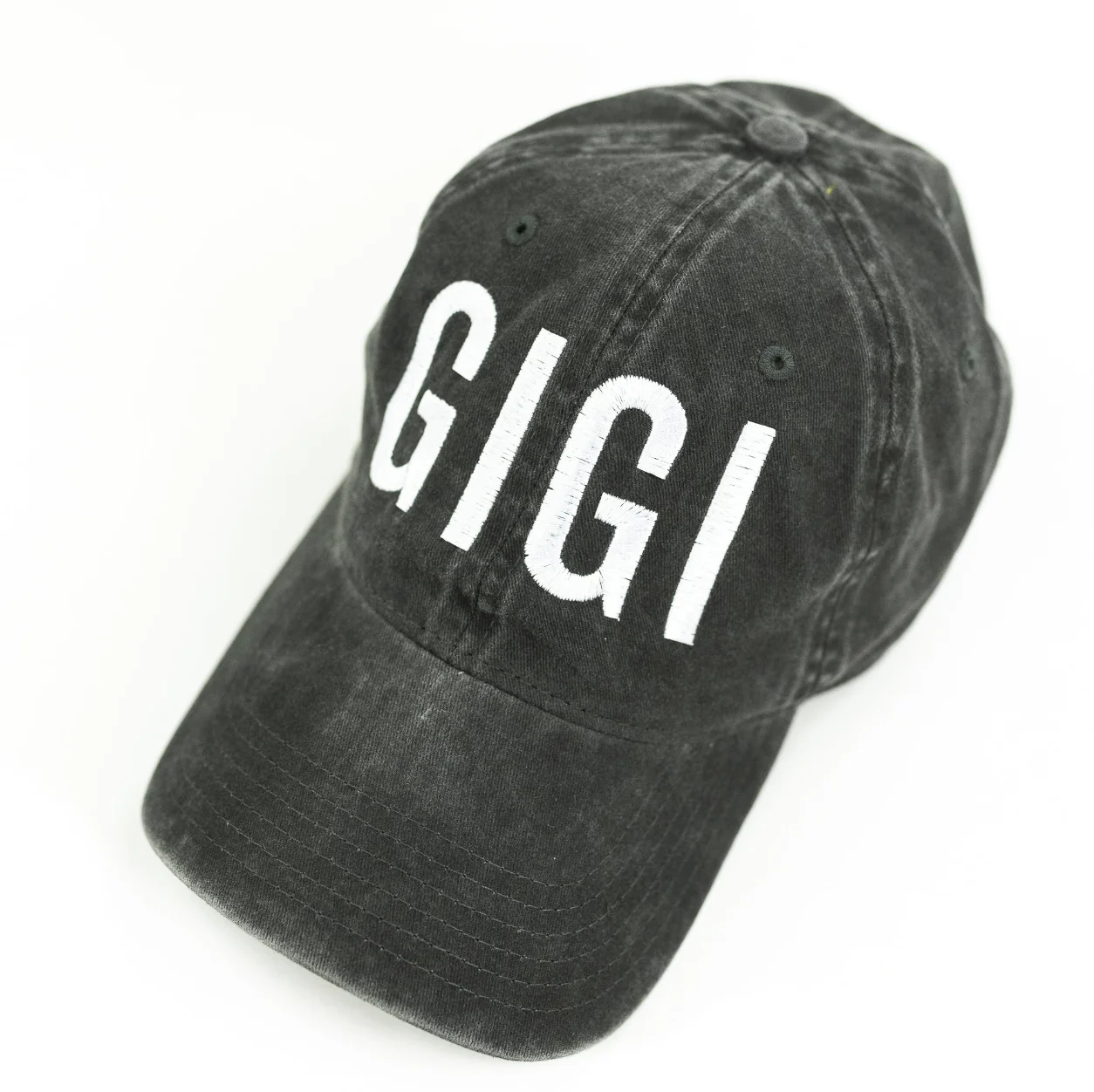 (Choose Your Grandma/Mom Name) - Block Font - Heather Black Baseball Cap - Image 6