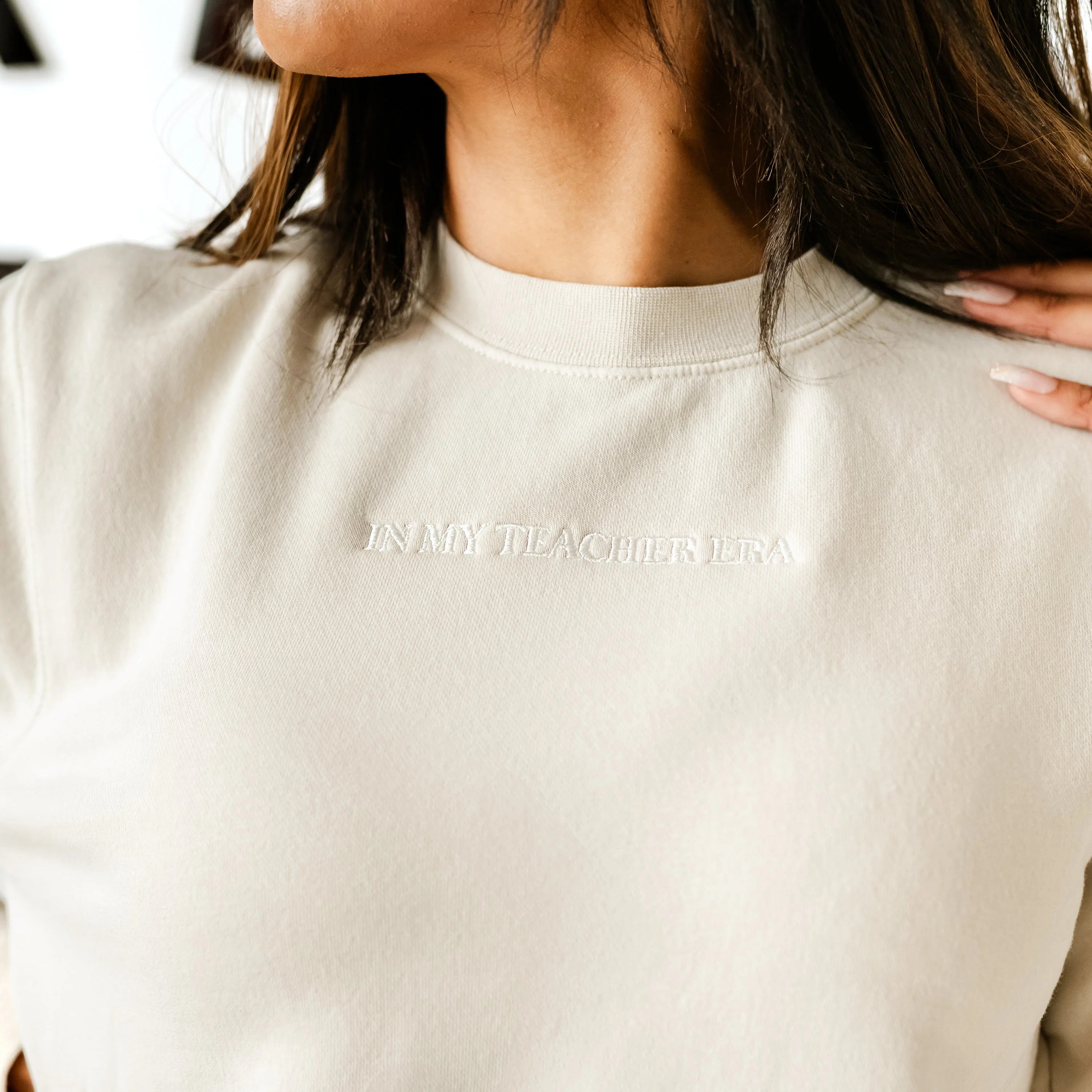 Embroidered PIGMENT Crewneck - In My Teacher Era - Image 3