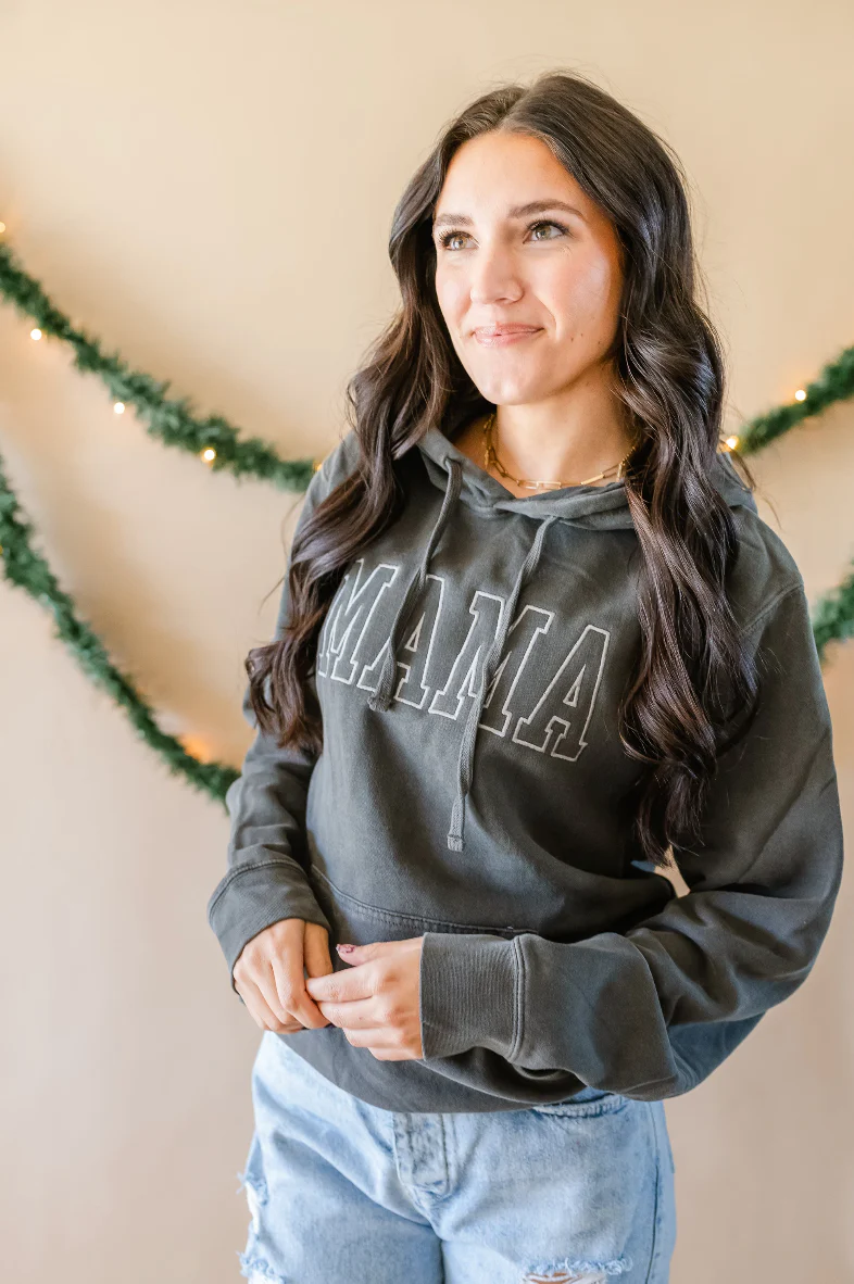 Embroidered PIGMENT Hoodie - MAMA - Outline - Image 11