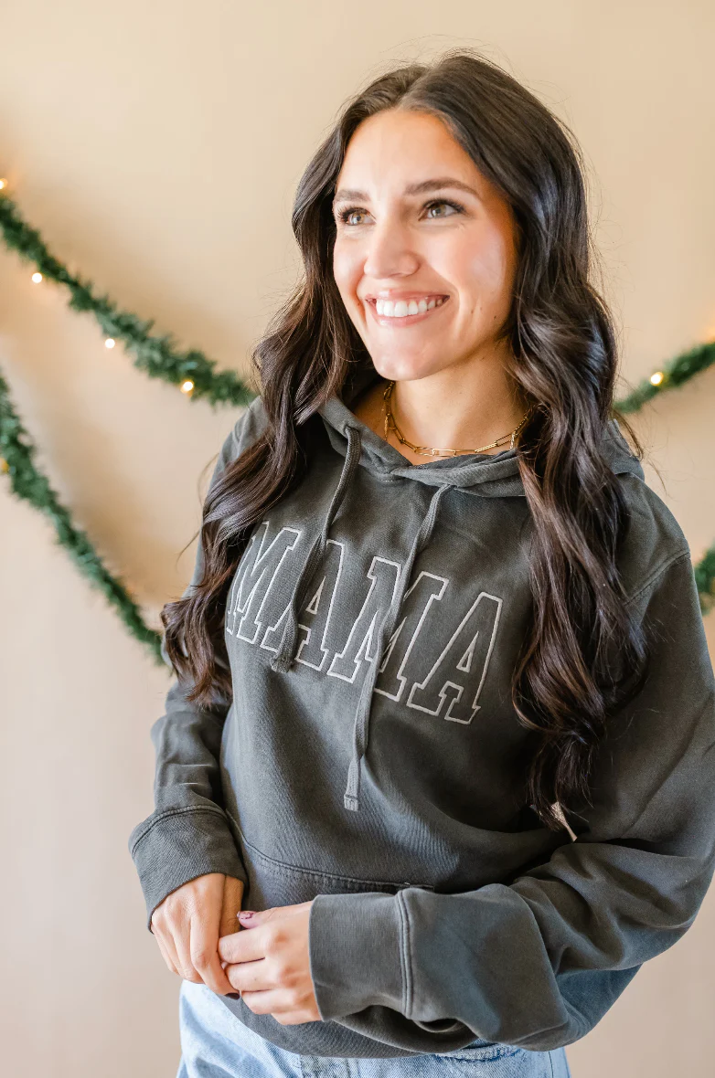 Embroidered PIGMENT Hoodie - MAMA - Outline - Image 6