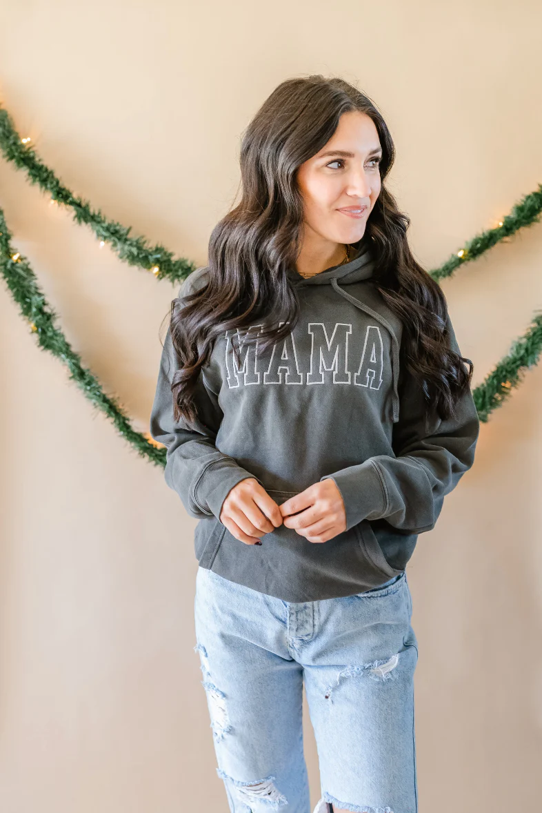 Embroidered PIGMENT Hoodie - MAMA - Outline - Image 8