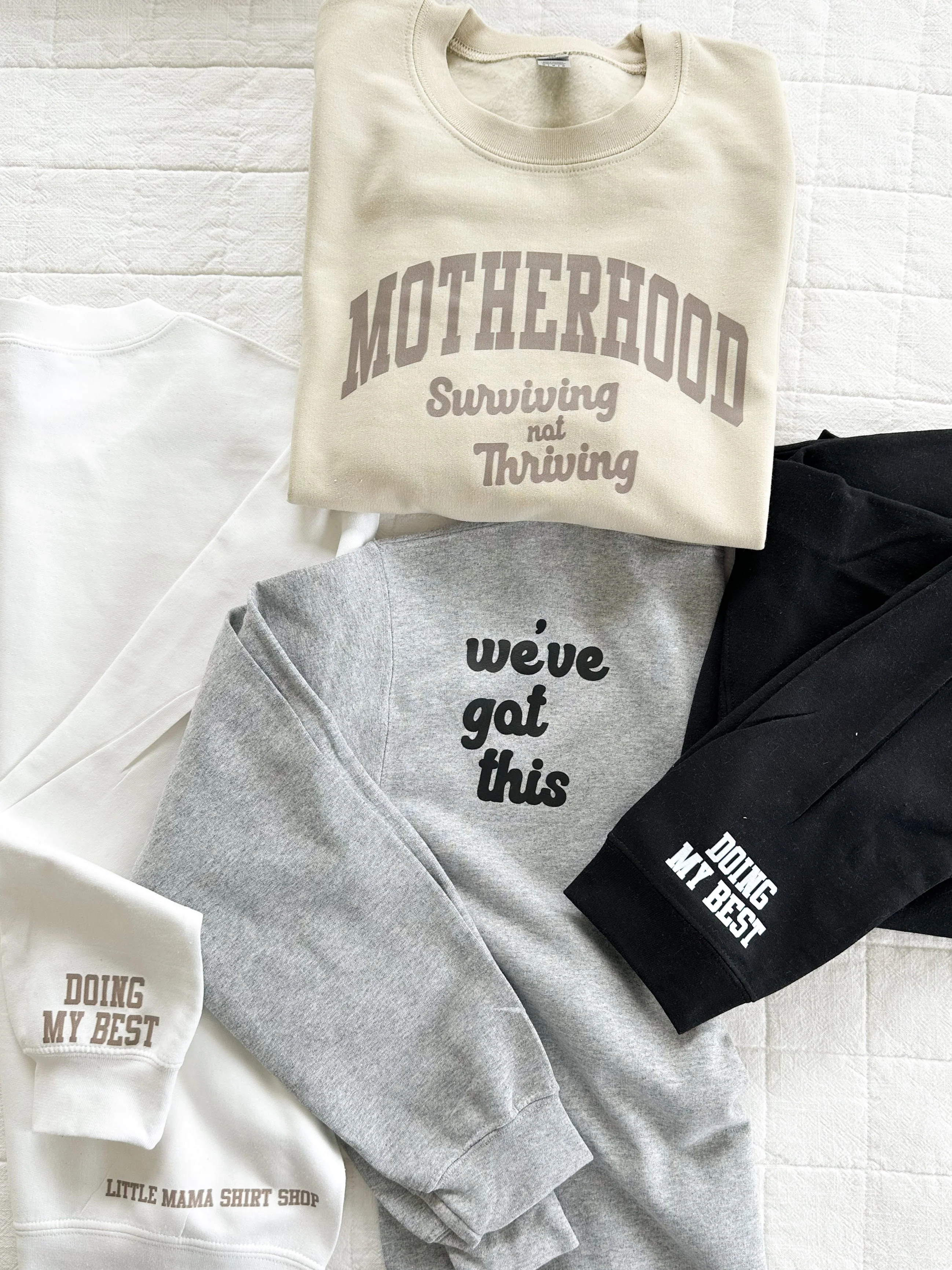 Motherhood - Surviving Not Thriving - Doing My Best - (Our 2024 Mantra) - Neutrals - LMSS® Exclusive - BASIC Fleece - Image 7