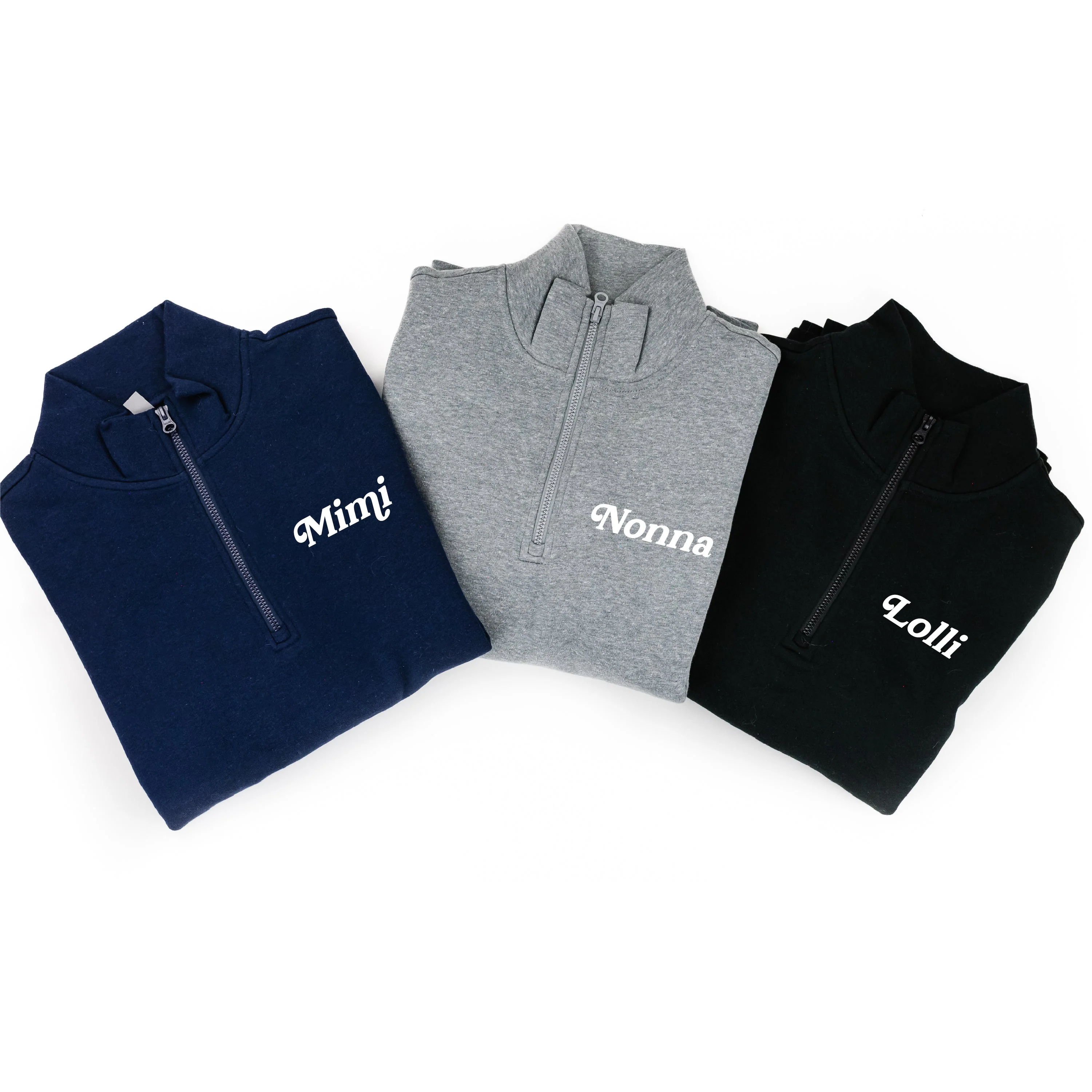 Mother's Day Quarter Zip Sweatshirt - Multiple Names + Colors Available (white thread) - Image 3