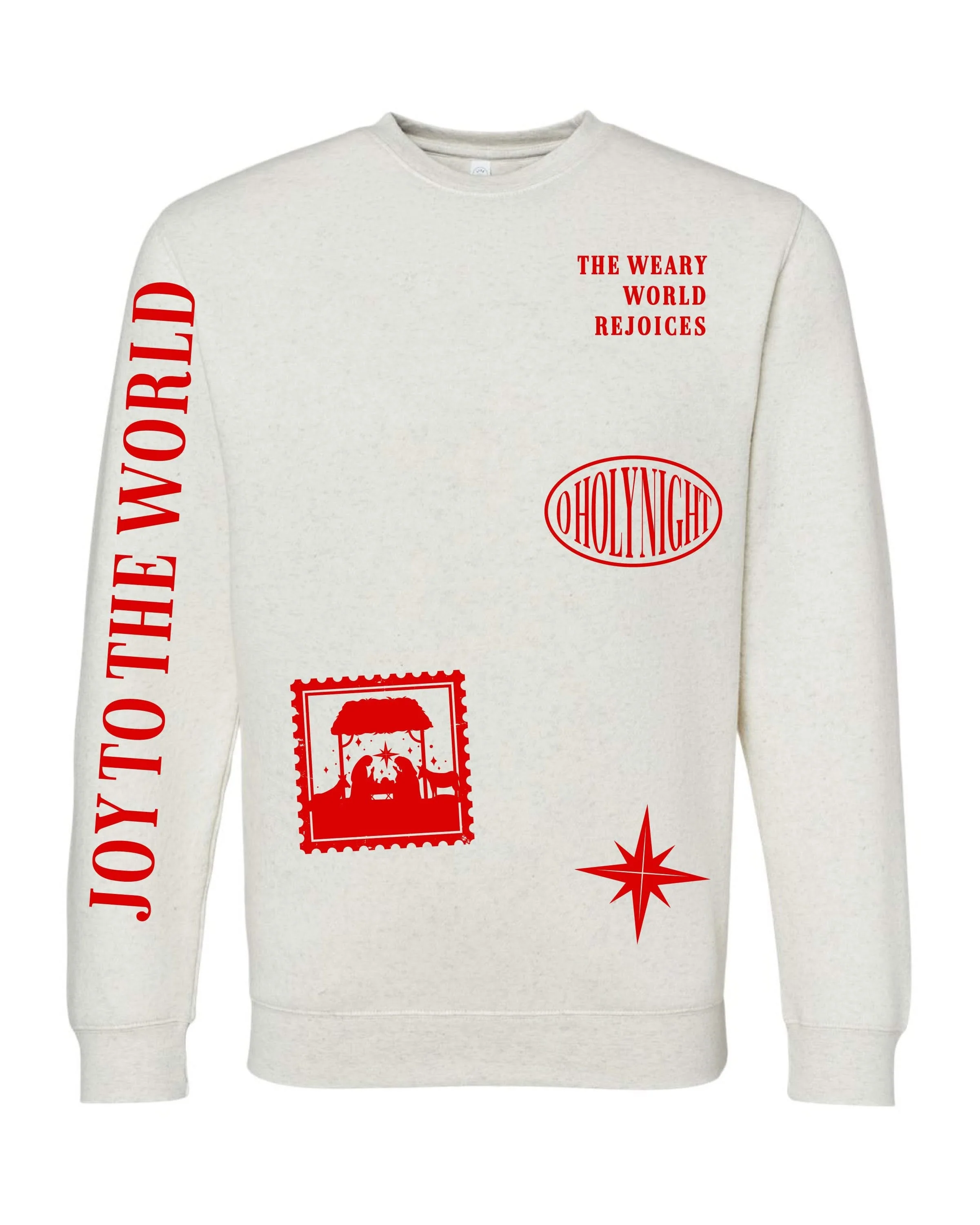 The Jesus Fleece - Set of 2 Natural Heather Elevated Fleece Sweaters – Matching Holiday Pullovers | Little Mama Shirt Shop - Image 4