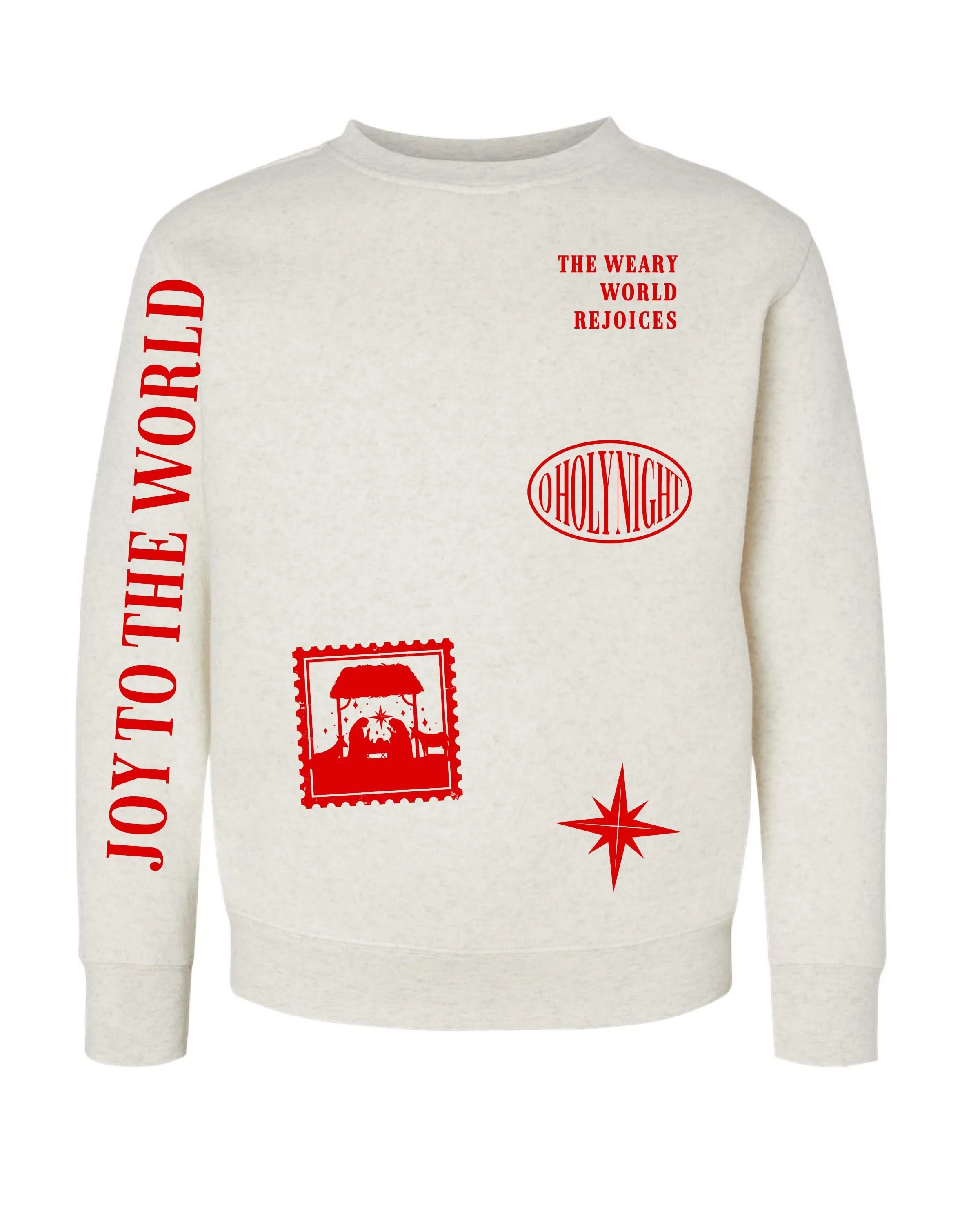 The Jesus Fleece - Set of 2 Natural Heather Elevated Fleece Sweaters – Matching Holiday Pullovers | Little Mama Shirt Shop - Image 5